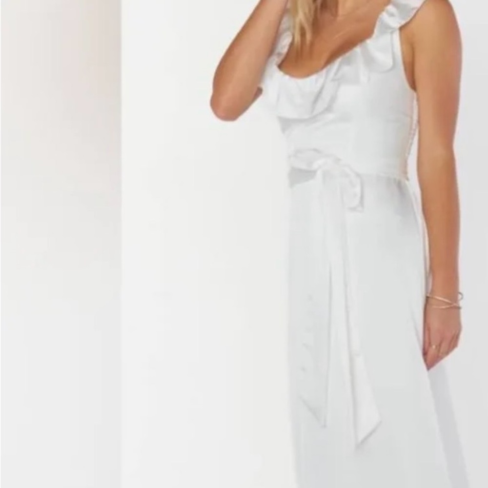 NWT Show Me Your MuMu Bridal Alexis Ruffle Dress Satin White Size XXL